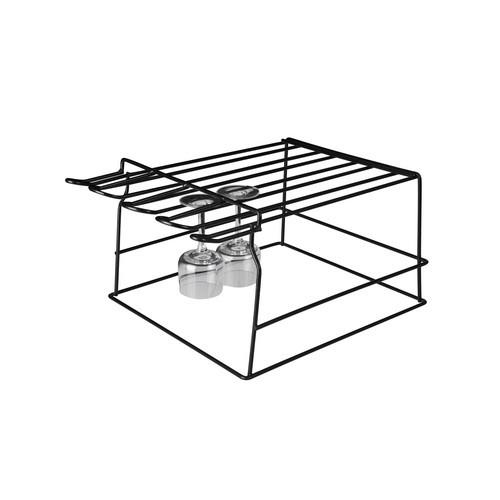GLASS WASH RACK HANGER BLACK PVC 355X432MM BREAKSTOP QCC Hospitality
