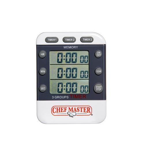 Timer Countdown Digital 3 Stage Timer W/ Clip & Magnet Chef Master ...