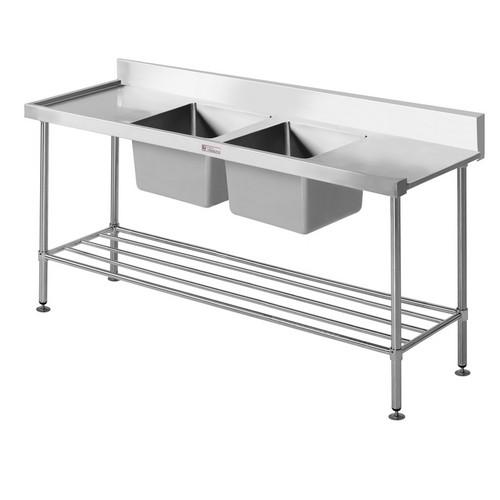 Dishwasher Inlet Bench S/S Left Double Sink 1650X600X900mm Simply ...