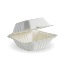 Container Clamshell Square BioCane 229x229x86mm White BioPak (Ct200 ...